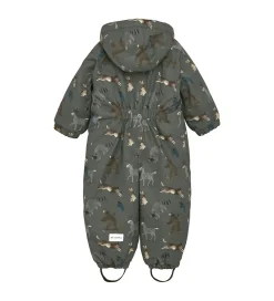 Flyverdragt - Dark Gull Grey m. Print|Minymo Clearance