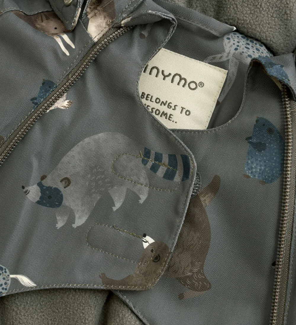 Flyverdragt - Dark Gull Grey m. Print|Minymo Clearance