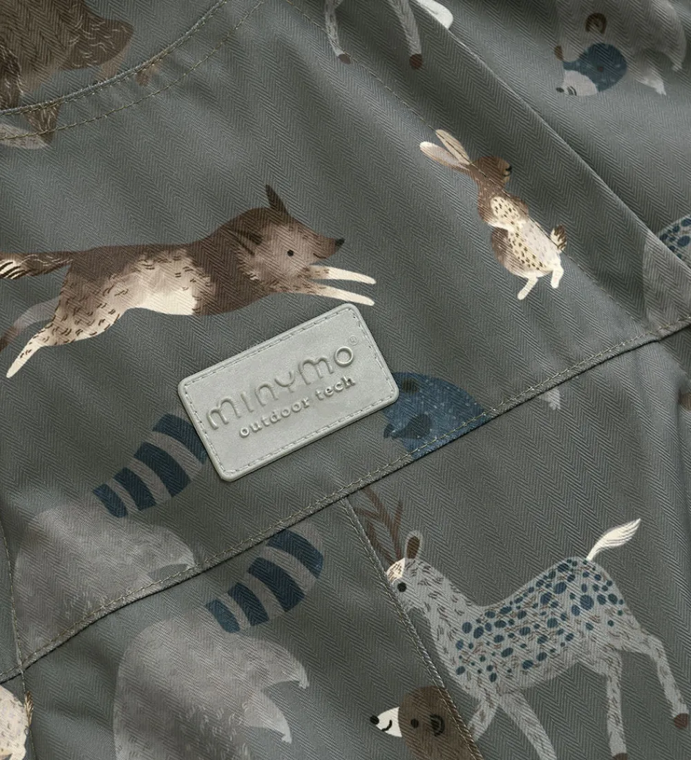 Flyverdragt - Dark Gull Grey m. Print|Minymo Clearance