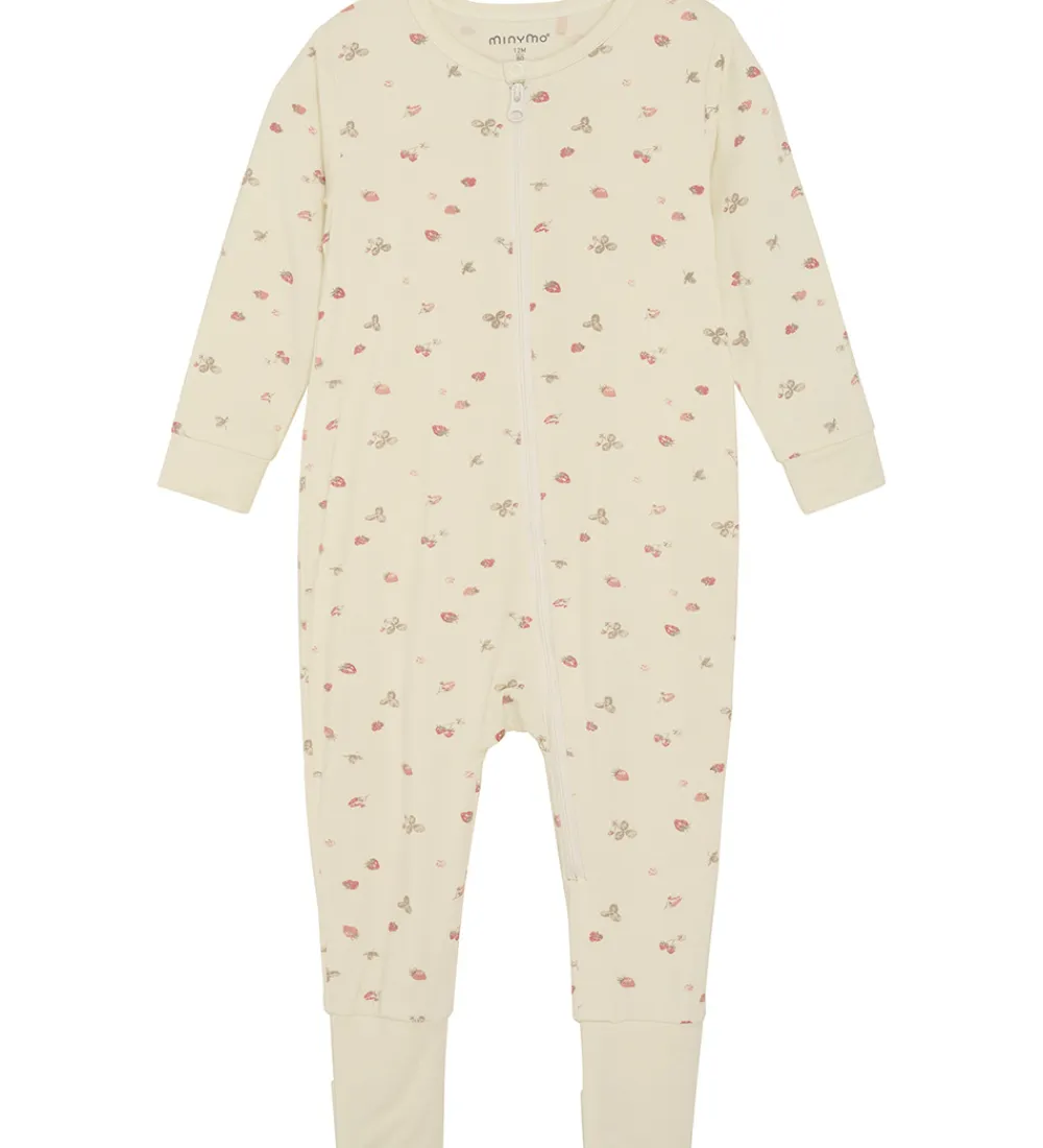 Natdragt - Viskose - Strawberry Ice m. Jordbær|Minymo Outlet