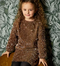 Nederdel - Velour - Woodrose m. Pailletter|Minymo Online