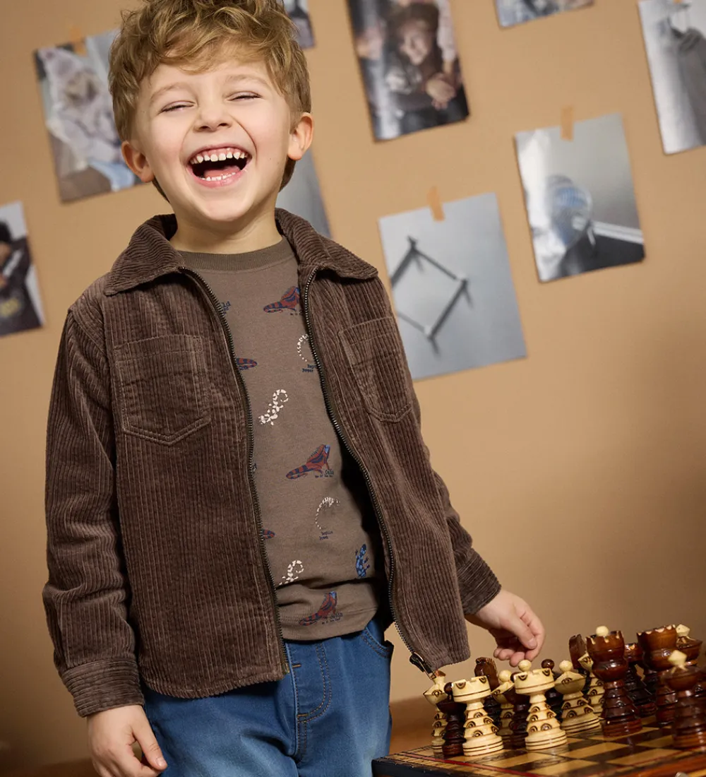 Skjorte - Cord - Fløjls - Chocolate Chip|Minymo Clearance