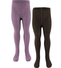 Strømpebukser - 2-Pak - Solid Rib - Zephyr|Minymo Discount