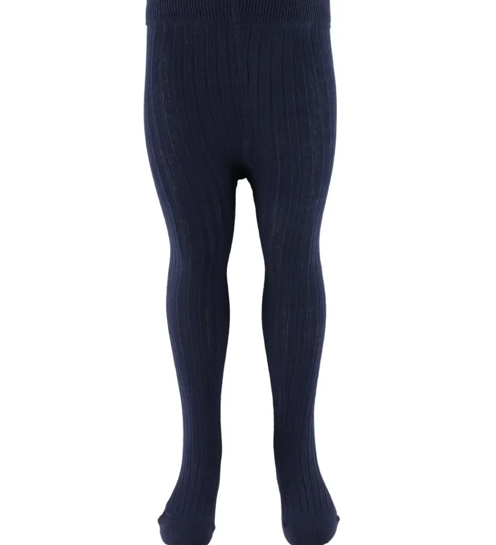 Strømpebukser - 2-Pak - Solid Rib - Total Eclipse|Minymo Online