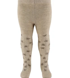 Strømpebukser - 2-pak - Shell/beige m. Sløjfer|Minymo Sale