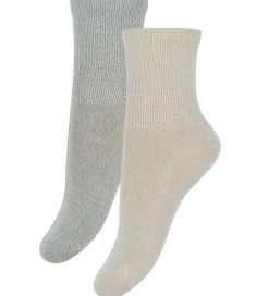 Strømper - 2-pak - Light Grey Melange|Minymo Discount
