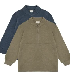Sweatshirt m. Lynlås - 2-pak - Vetiver|Minymo Clearance