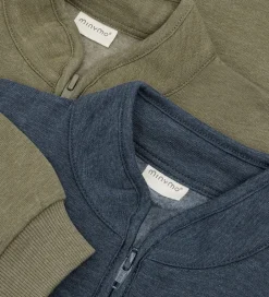 Sweatshirt m. Lynlås - 2-pak - Vetiver|Minymo Clearance