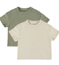 T-shirts - Loose Fit - 2-pak - Vetiver|Minymo Discount
