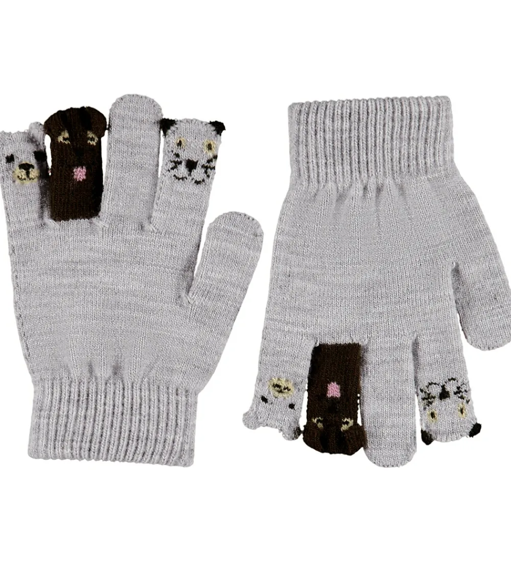 Handsker - Strik - Kaapo - Grey Melange m. Dyr|Molo Best