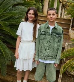 Nederdel - Brianna - Crisp White m. Hulmønster|Molo Online