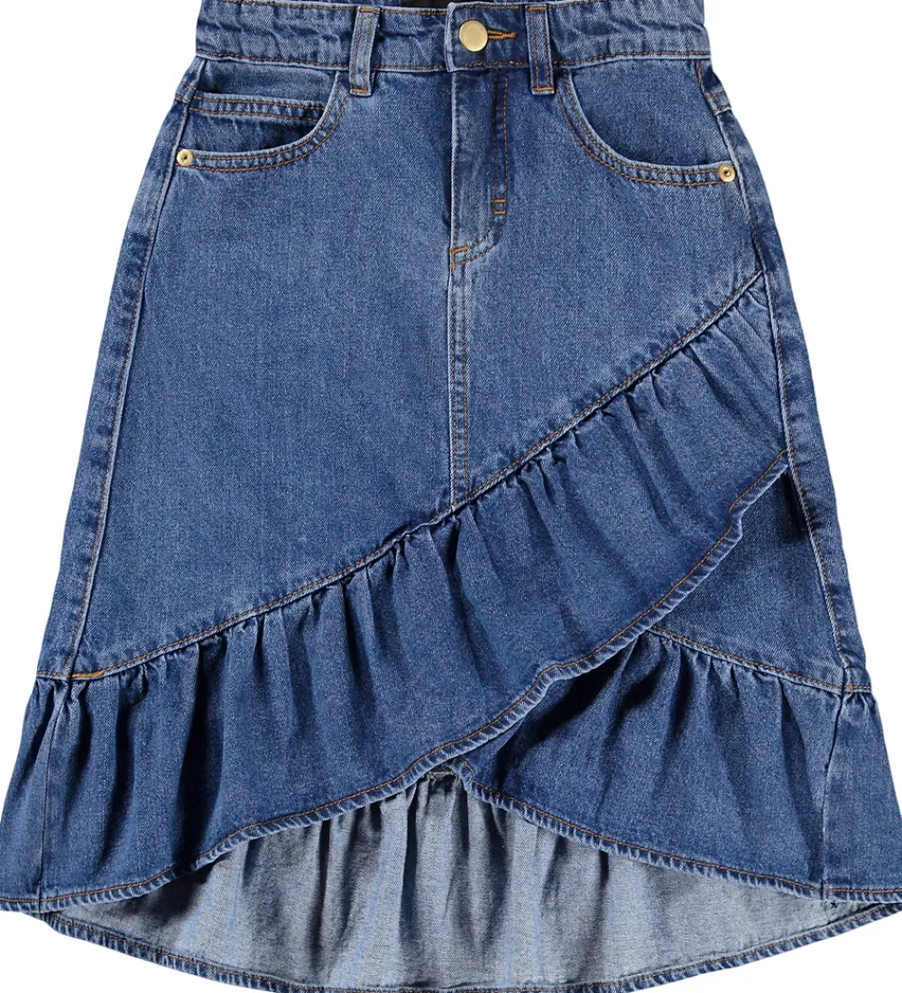 Nederdel - Denim - Belinda - Mid Blue Denim|Molo Sale