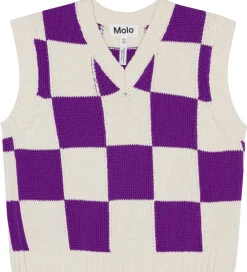 Vest - Strik - Gitta - Purple Shell Check|Molo Best
