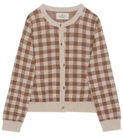 Cardigan - Gingham - Offwhite/Toffee|Monsieur Mini Discount