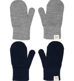 Luffer - Comfy - Uld - 2-pak - Mix Lysegråmeleret/Peacoat Blu|MP Clearance