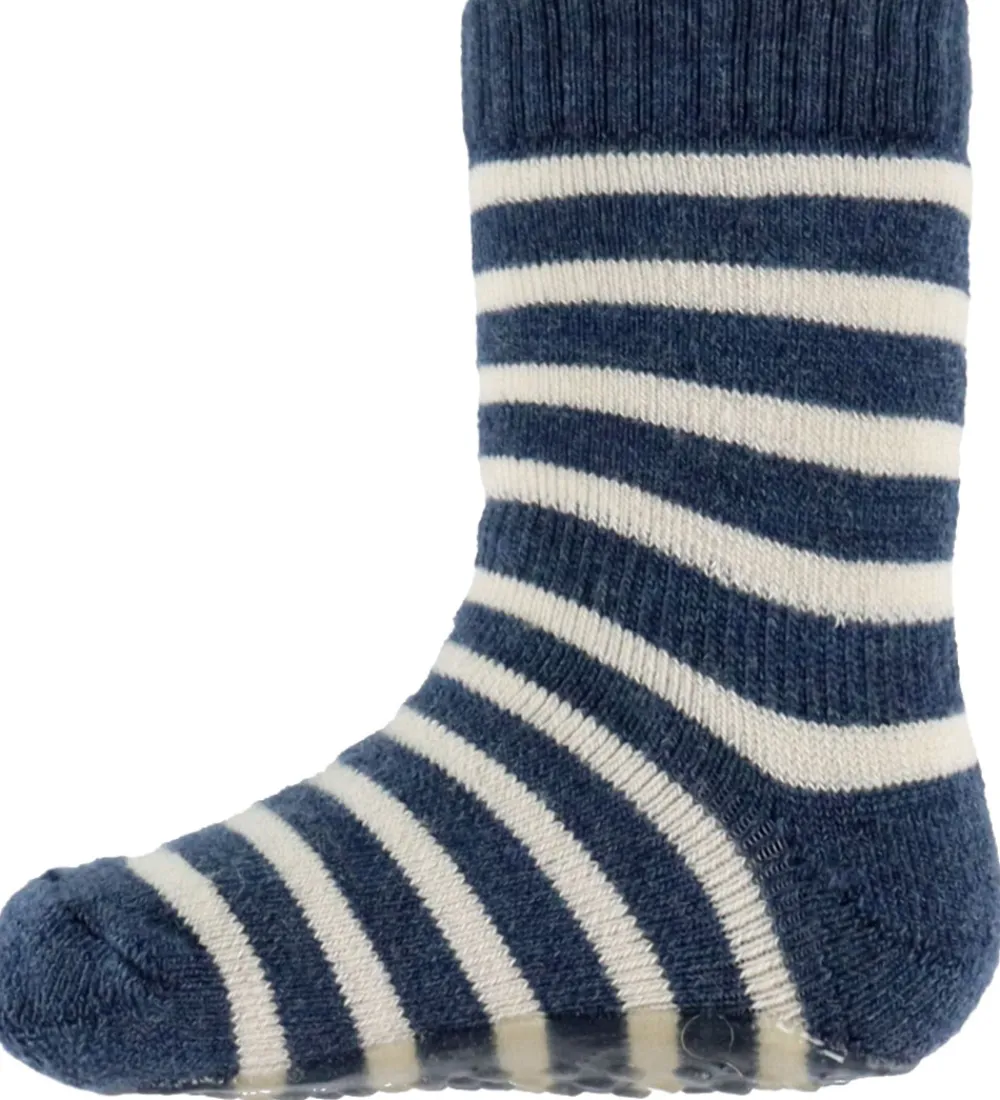 Strøer m. Antiskrid - Uld - Elis - Dark Denim Melange|MP Best