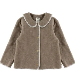 Cardigan - Uldfleece - Brown Melange|Müsli Outlet