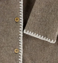 Cardigan - Uldfleece - Brown Melange|Müsli Outlet