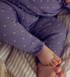Leggings - Rib - Dot - Lilac Fog/Oak|Müsli Best