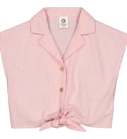 Skjorte - Seesucker - Crop - Balsam Cream/Bubblegum|Müsli Hot