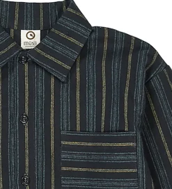 Skjorte - Stripe - Night Blue/Moss/Stormy Blue|Müsli Discount