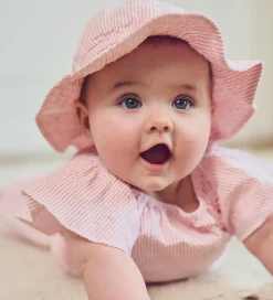 Top - Seersucker - Frill - Balsam Cream/Bubblegum|Müsli New