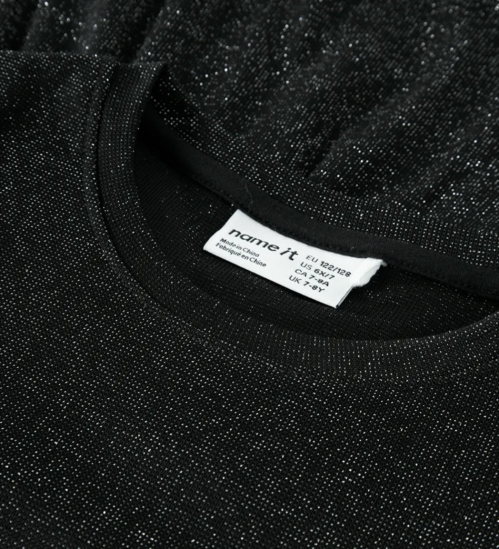 Bluse - NkfRoisin - Sort m. Glimmer|Name It Sale