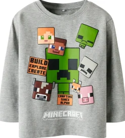 Bluse - NmmNyle - Minecraft - Gråmeleret|Name It Sale