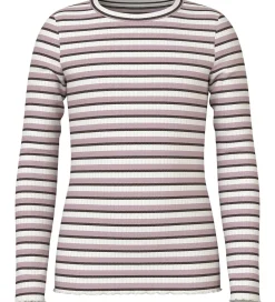 Bluse - Rib - NkfVemma - Cloud Dancer/Seal Brown/Keepsak|Name It Online