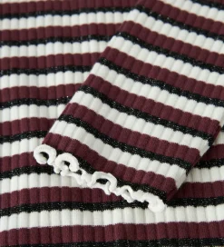 Bluse - Rib - NkfVemma - Cloud Dancer/Black/Burgundy|Name It