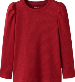 Bluse - Rib - NmfSiclo - Glitter - Jester Red|Name It New