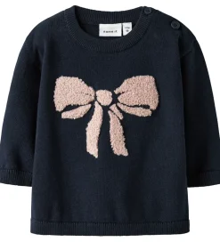 Bluse - Strik - NbfRebow - Navy Blazer m. Sløjfe|Name It Clearance