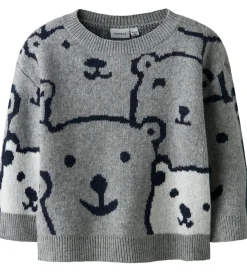 Bluse - Strik - NmmSauel - Gråmeleret|Name It Sale