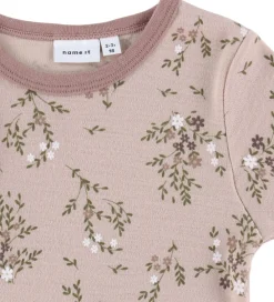 Bluse - Uld - NmfWillow - Shadow Gray/Long flowers|Name It Best