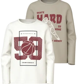 Bluser - 2-pak - NkmVux - Island Fossil/Cloud Dancer 98|Name It Online