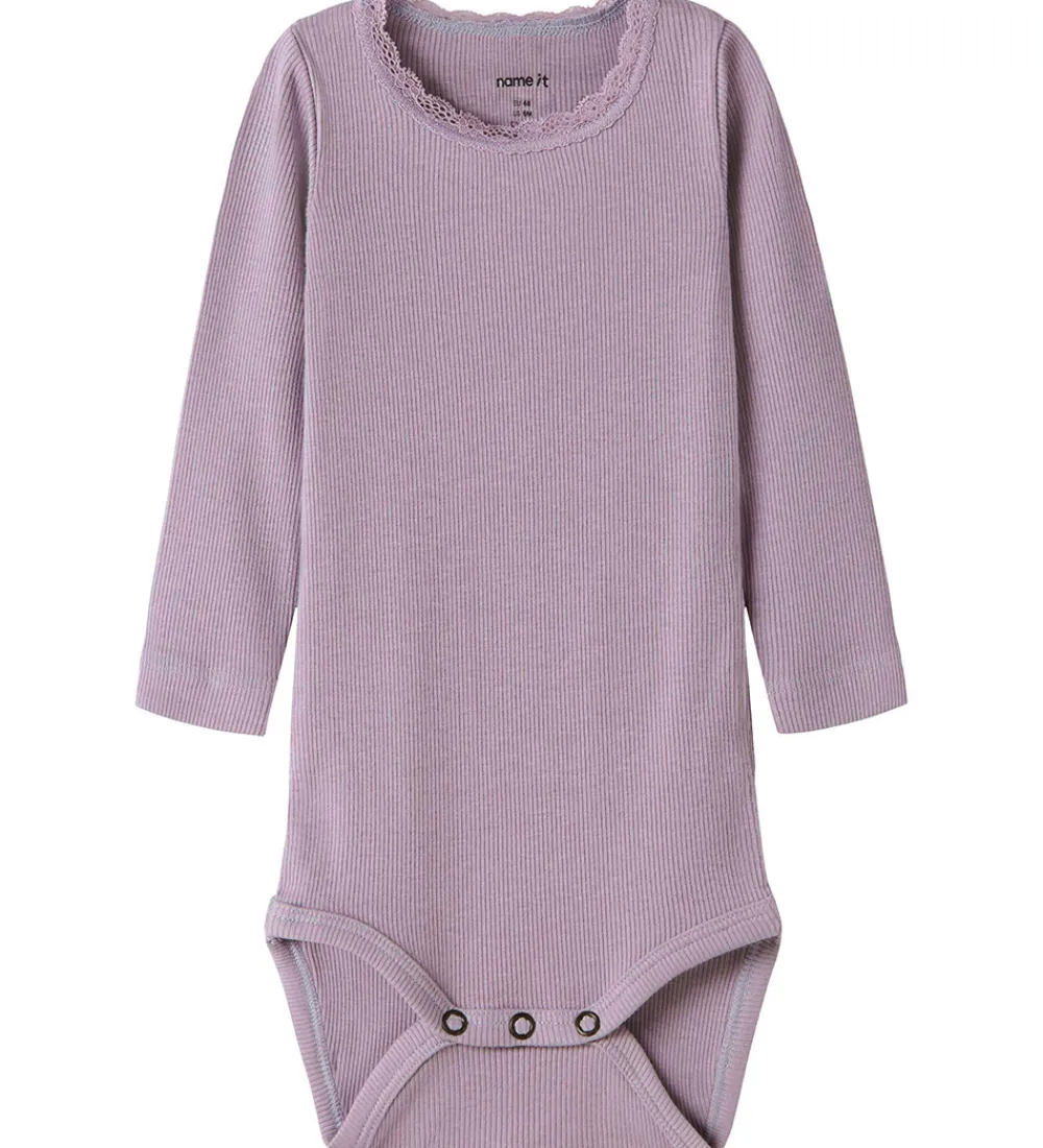 Body l/æ - Noos - Rib - NbfKab - Lavender Gray|Name It New