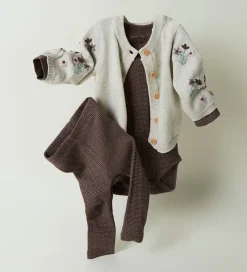 Cardigan - Strik - NbfNussy - Peyote Melange m. Blomster|Name It Sale