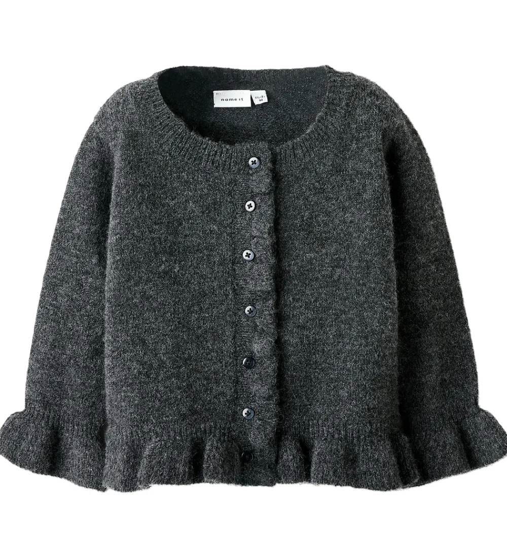 Cardigan - Strik - NmfSupia - Mørkegråmeleret|Name It Clearance