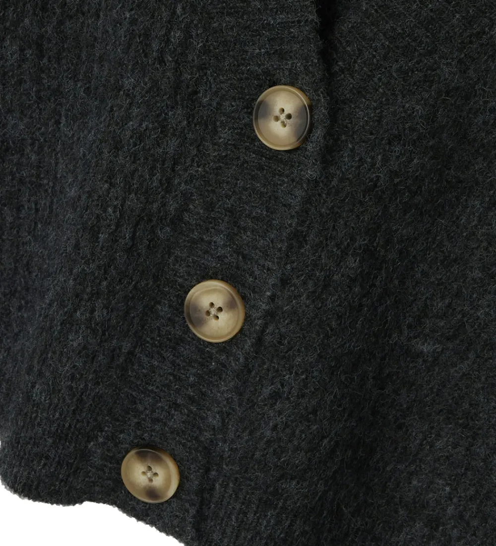 Cardigan - Strik - Noos - NkfHolly - Dark Grey Melange|Name It New
