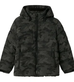 Dynejakke - NkmMeter - Sort m. Refleksprint|Name It New