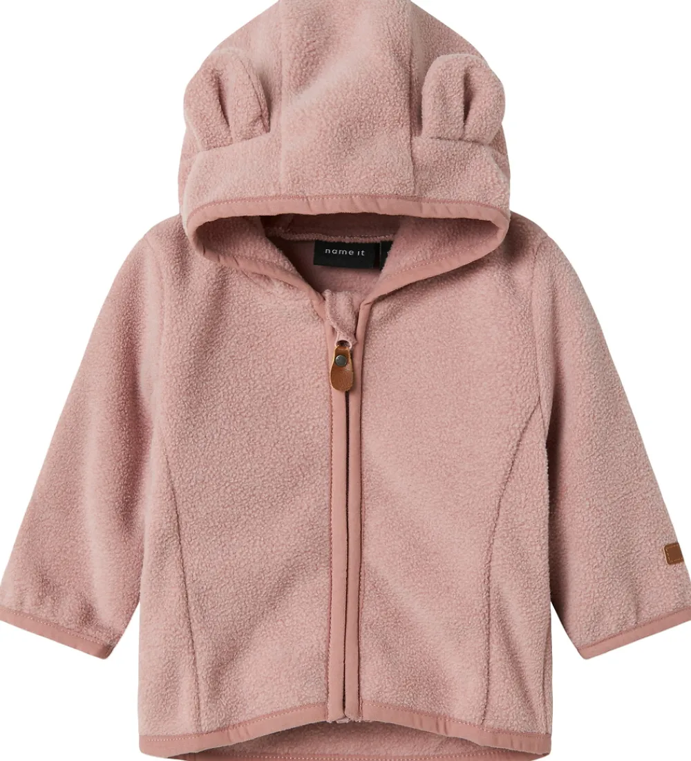 Fleecejakke - NbnMeeko - Woodrose m. Ører|Name It Sale