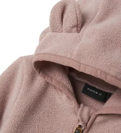 Fleecejakke - NbnMeeko - Woodrose m. Ører|Name It Sale