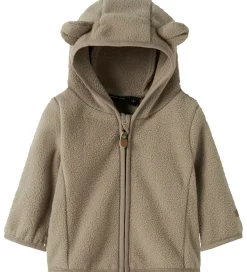 Fleecejakke - NbnMeeko - Timber Wolf m. Ører|Name It Hot