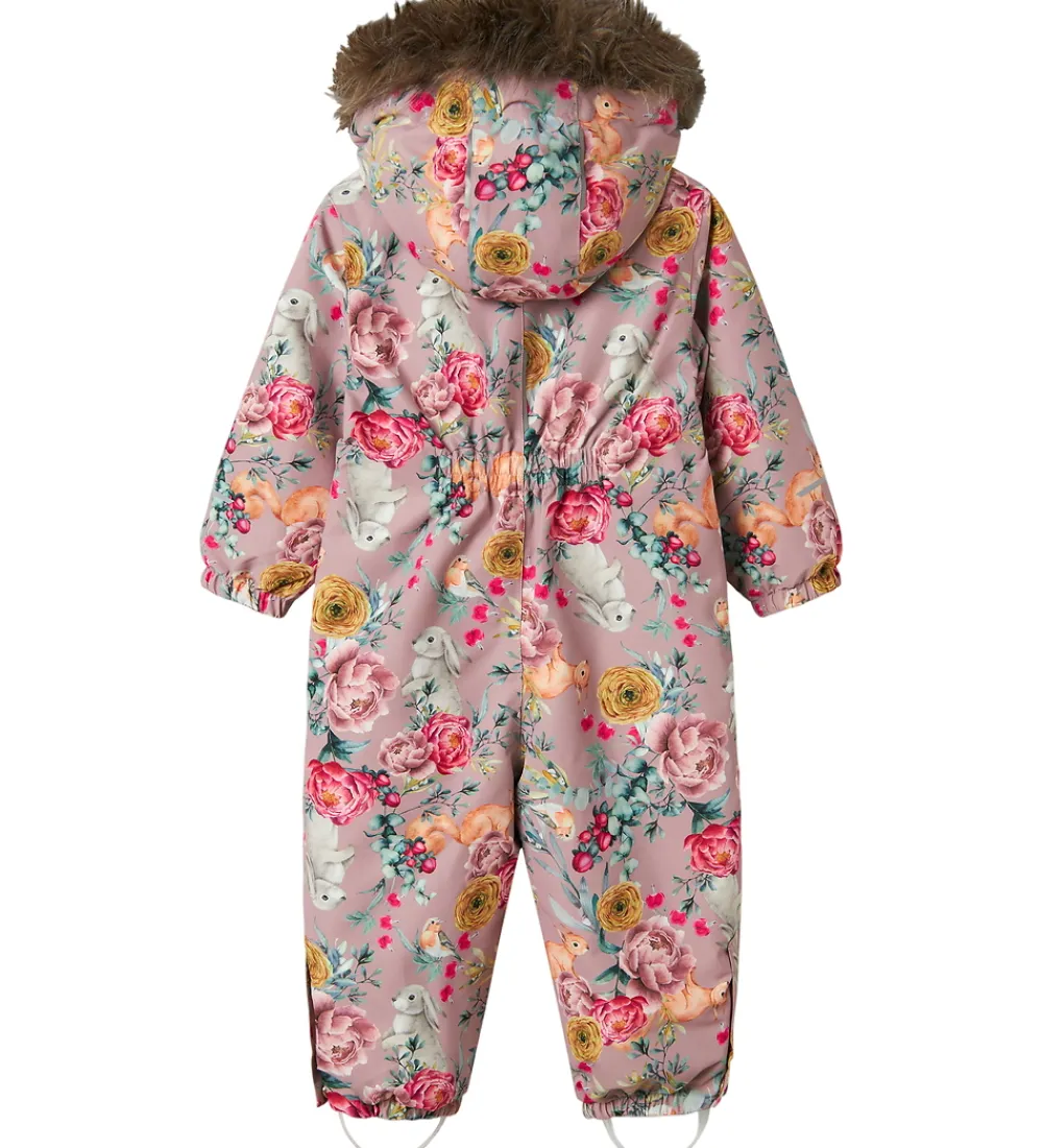 Flyverdragt - Noos - NmfSnow10 - Woodrose/Flower Rabbit|Name It Online