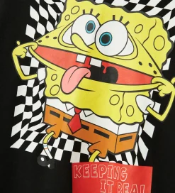 Hættetrøje - NkmJohano - Svampebob - Sort|Name It Outlet