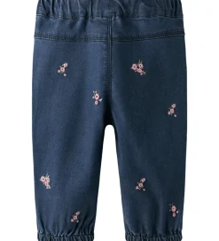 Jeans - NbfRose - Dark Blue Denim/Flower Emb|Name It Clearance