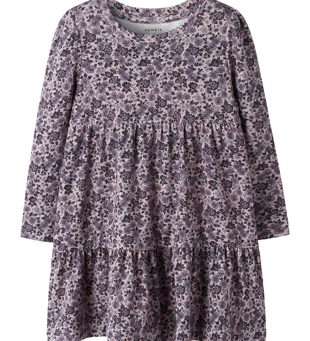 Kjole - NmfOalia - Burnished Lilac m. Blomster|Name It New