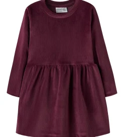 Kjole - NmfVeloa - Velour - Burgundy|Name It Best