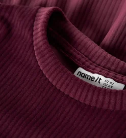 Kjole - NmfVeloa - Velour - Burgundy|Name It Best