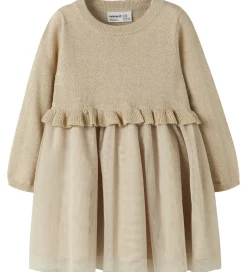 Kjole - Strik - NmfRefraja - Cement m. Glimmer/Tyl|Name It Best